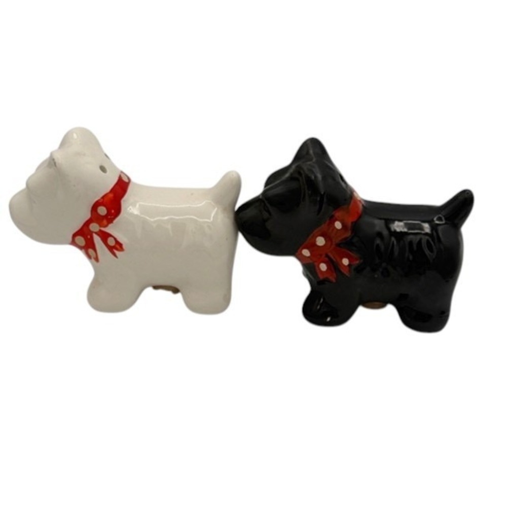 VTG Scottish Terrier Scottie Dog Set Salt Pepper Shakers Coasters Japan Scotland - Picture 5 of 16